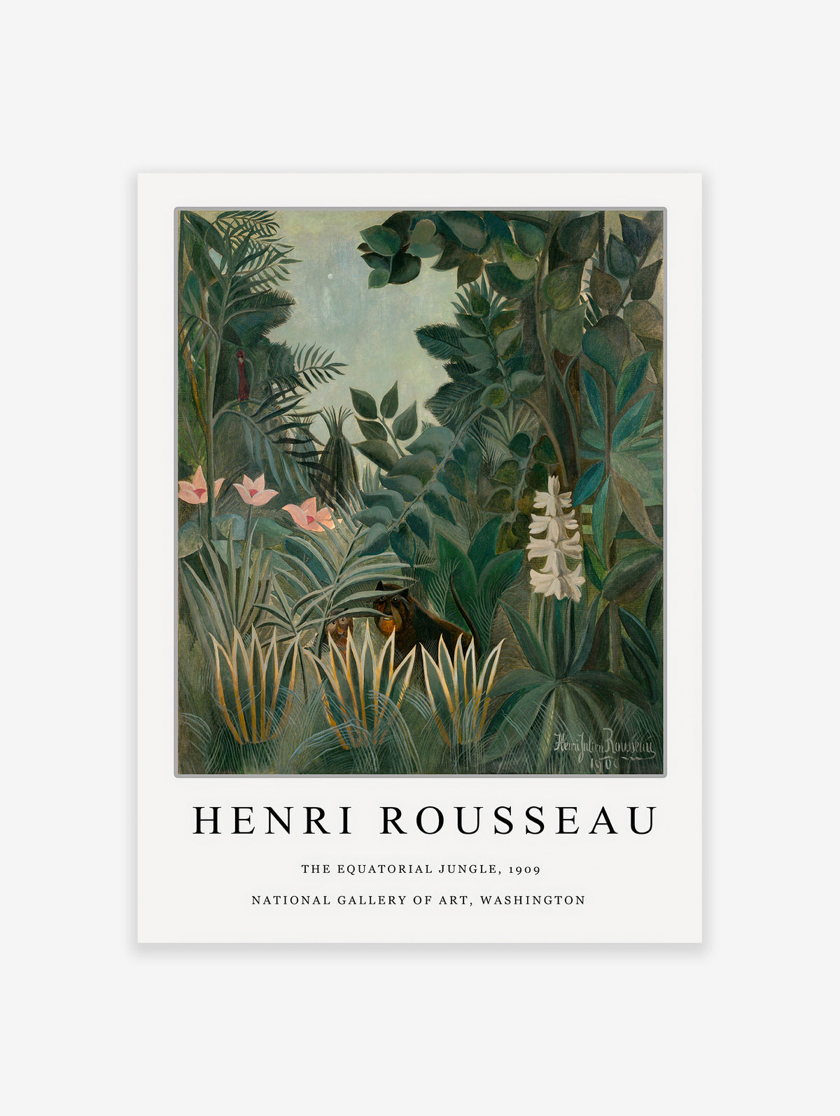 Rousseau the Equatorial Jungle Poster, Tropical Print