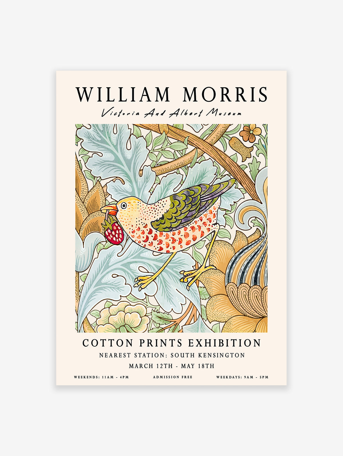 William Morris Poster, Bird Print