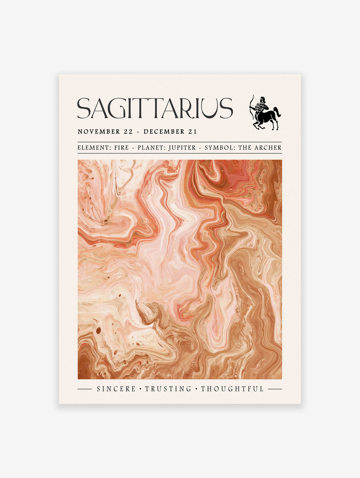 Sagittarius Zodiac Poster, Sagittarius Zodiac Star Sign Print