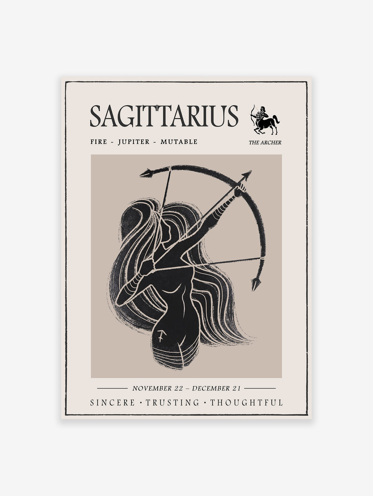 Sagittarius Zodiac Star Sign Poster, Sagittarius Print