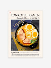 Tonkotsu Ramen Food Poster, Japanese Food Print