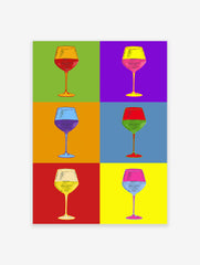 Wine Glass Poster, Pop Art Wine Glass Print