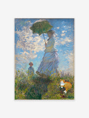 Woman with a Parasol Poster by Claude Monet, Funny Cat Print