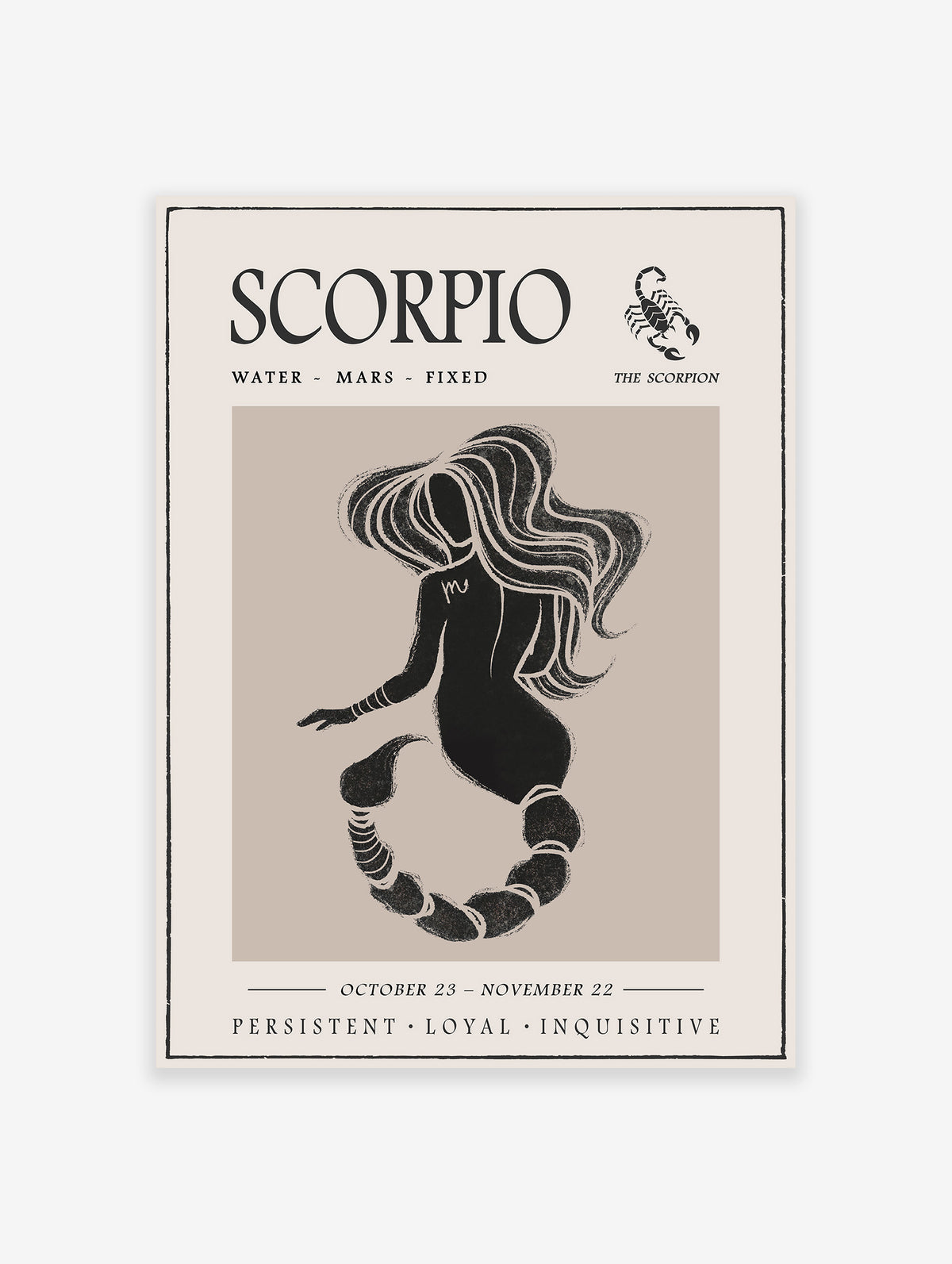 Scorpio Zodiac Star Sign Poster, Scorpio Star Sign Print