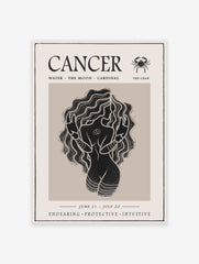 Zodiac Star Sign Poster, Cancer Print