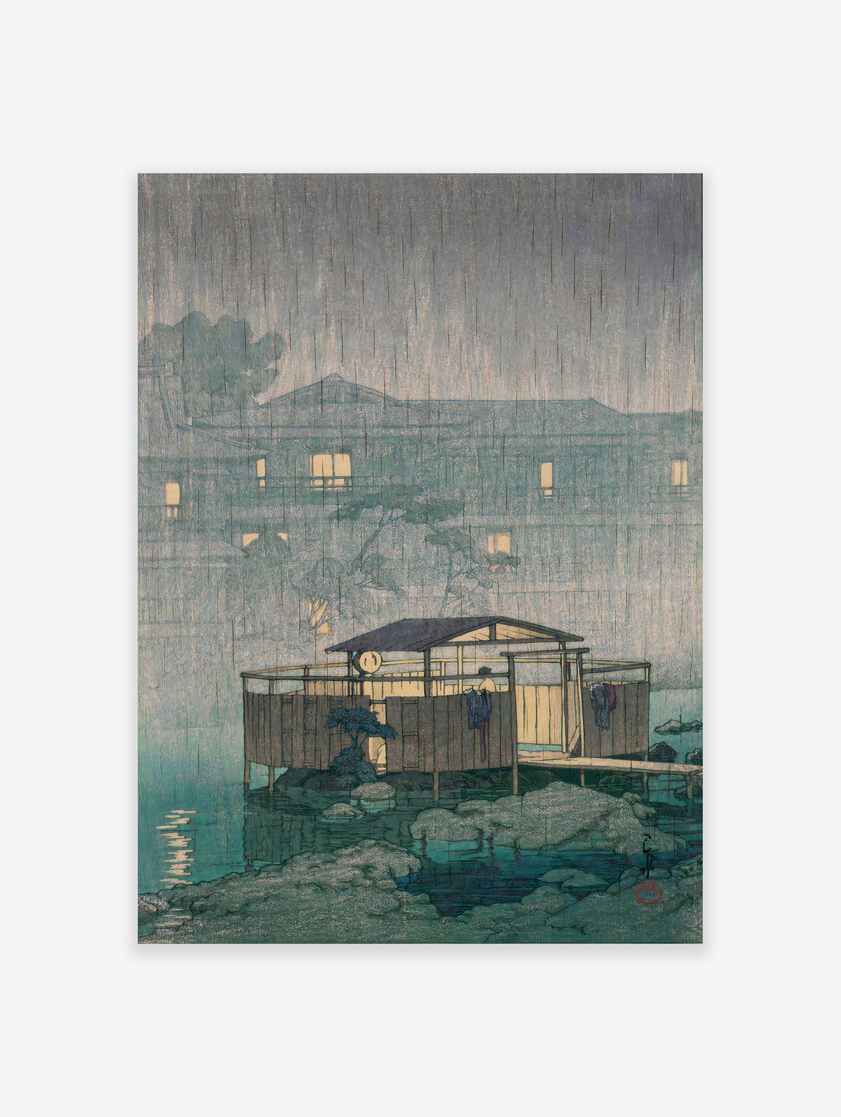 Shuzenji in Rain Poster by Kawase Hasui, Kawase Hasui Print