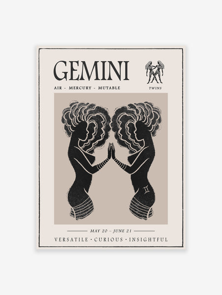 Zodiac Star Sign Poster, Gemini Zodiac Print – SAMILA HOME