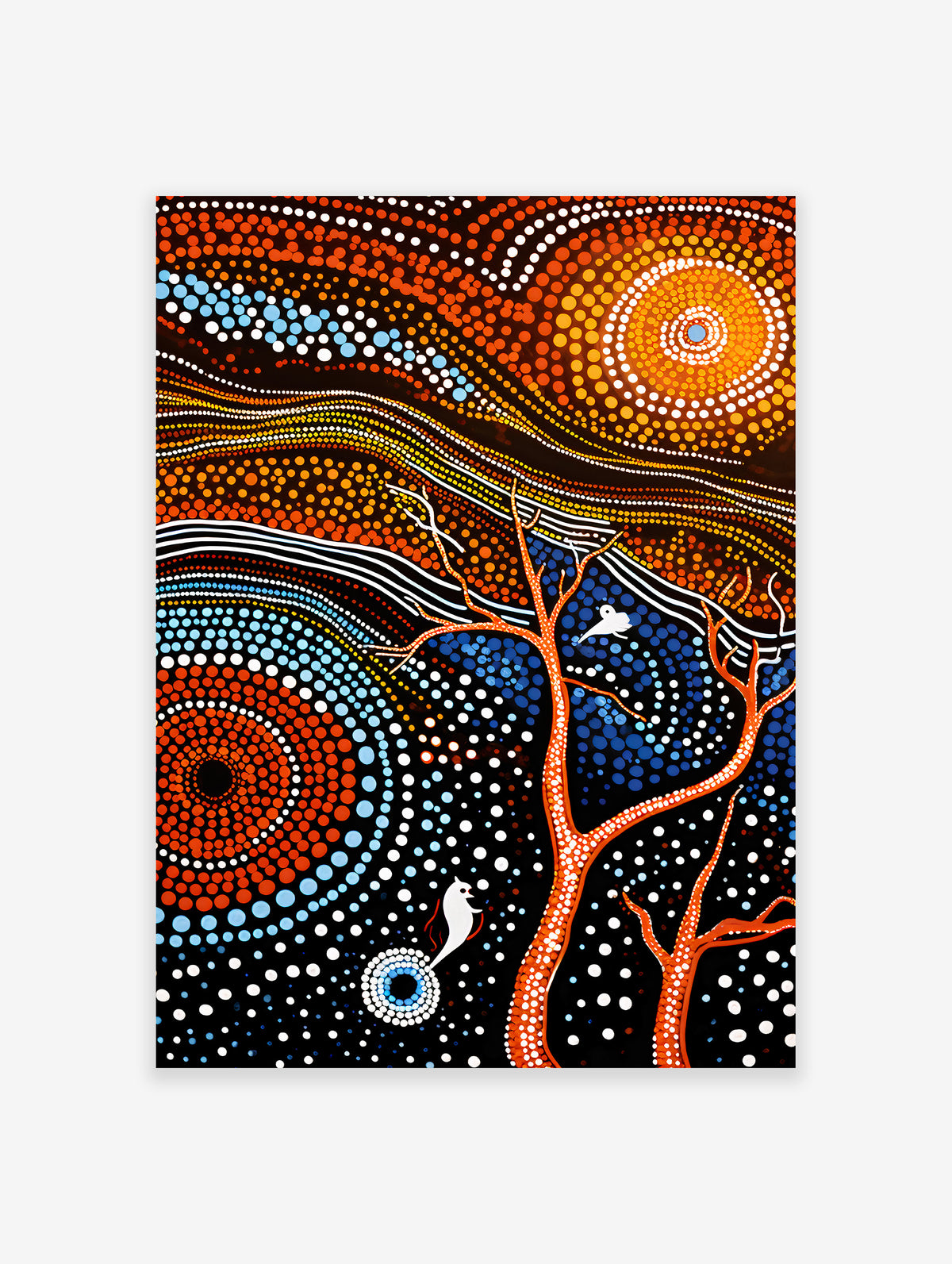 Aboriginal Art Poster, Aboriginal Illustration Print