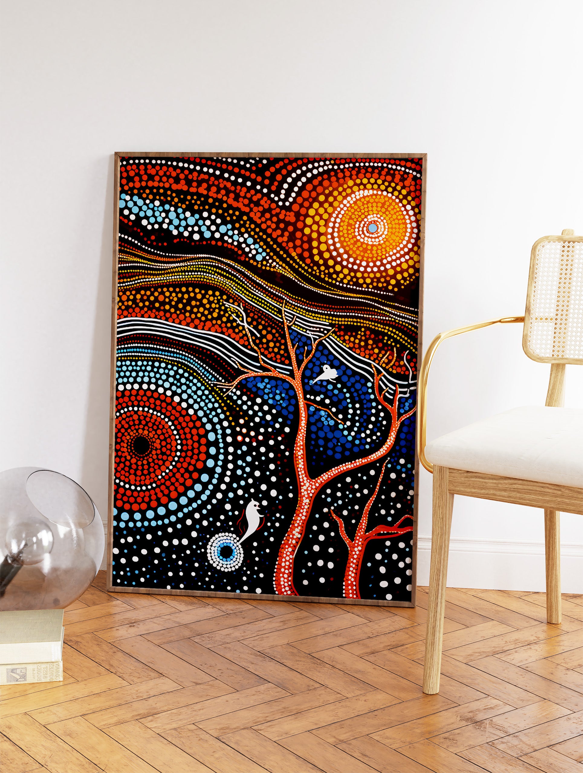 Aboriginal Art Poster, Aboriginal Illustration Print