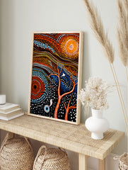 Aboriginal Art Poster, Aboriginal Illustration Print