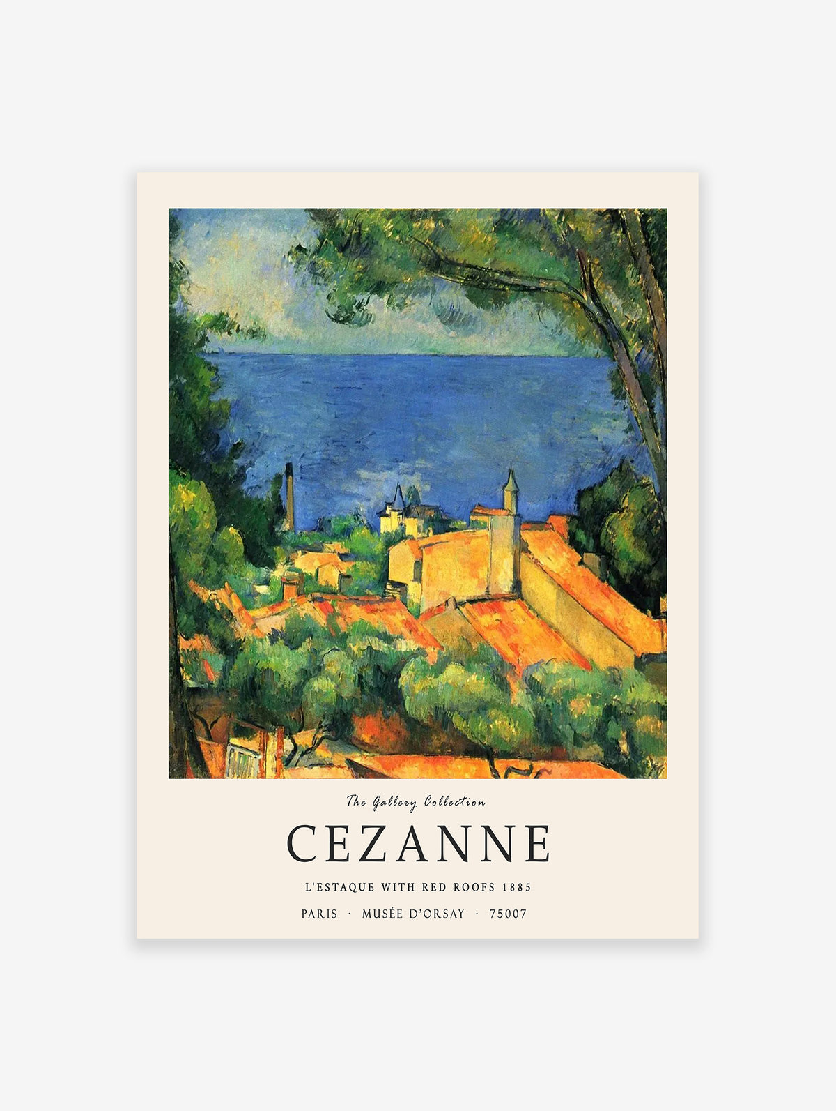 L'Estaque With Red Roofs Poster by Paul Cezanne, Paul Cezanne Print