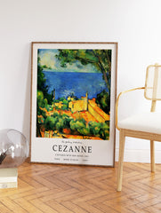 L'Estaque With Red Roofs Poster by Paul Cezanne, Paul Cezanne Print