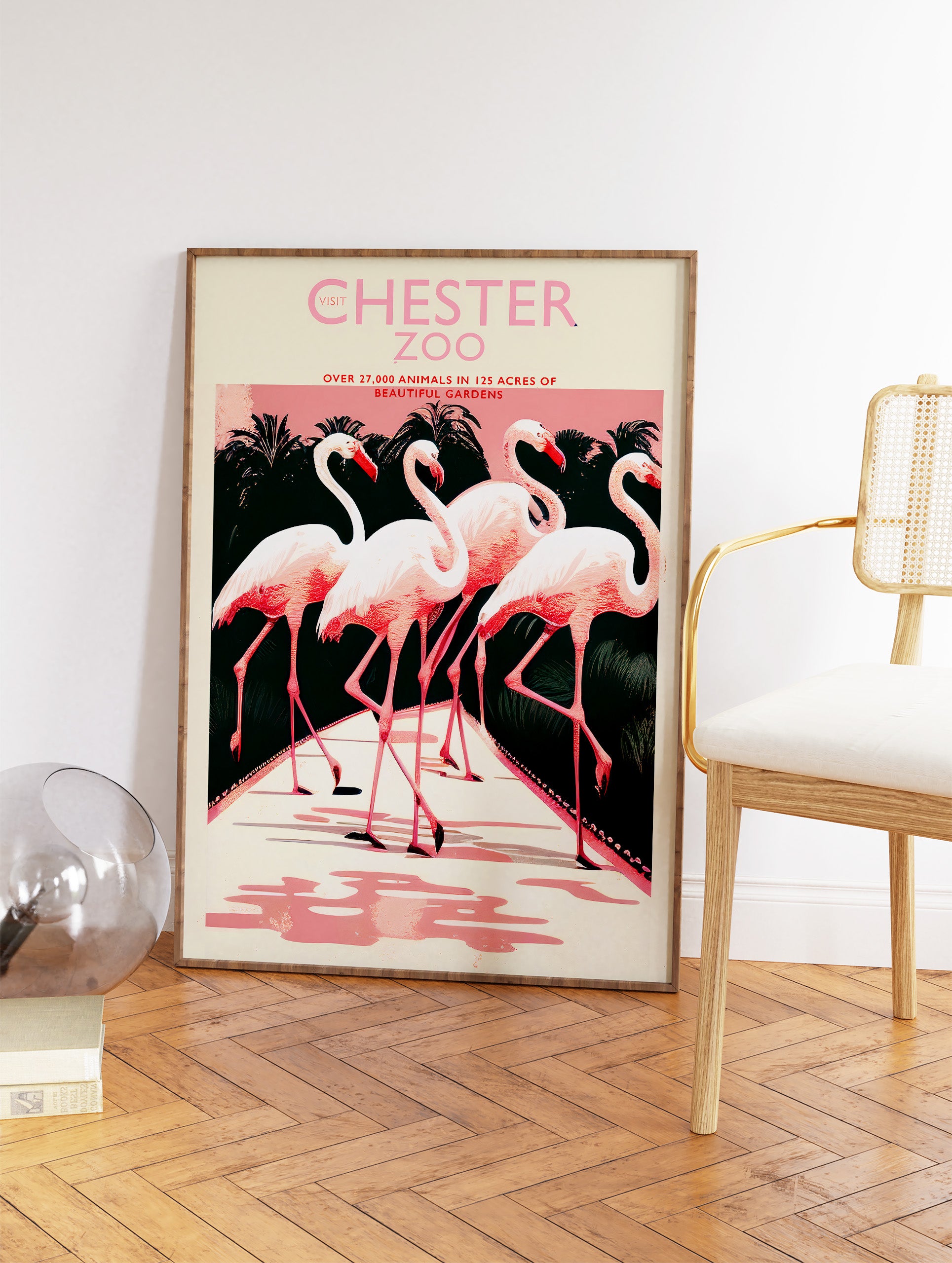 Flamingo Poster, Chester Zoo Print