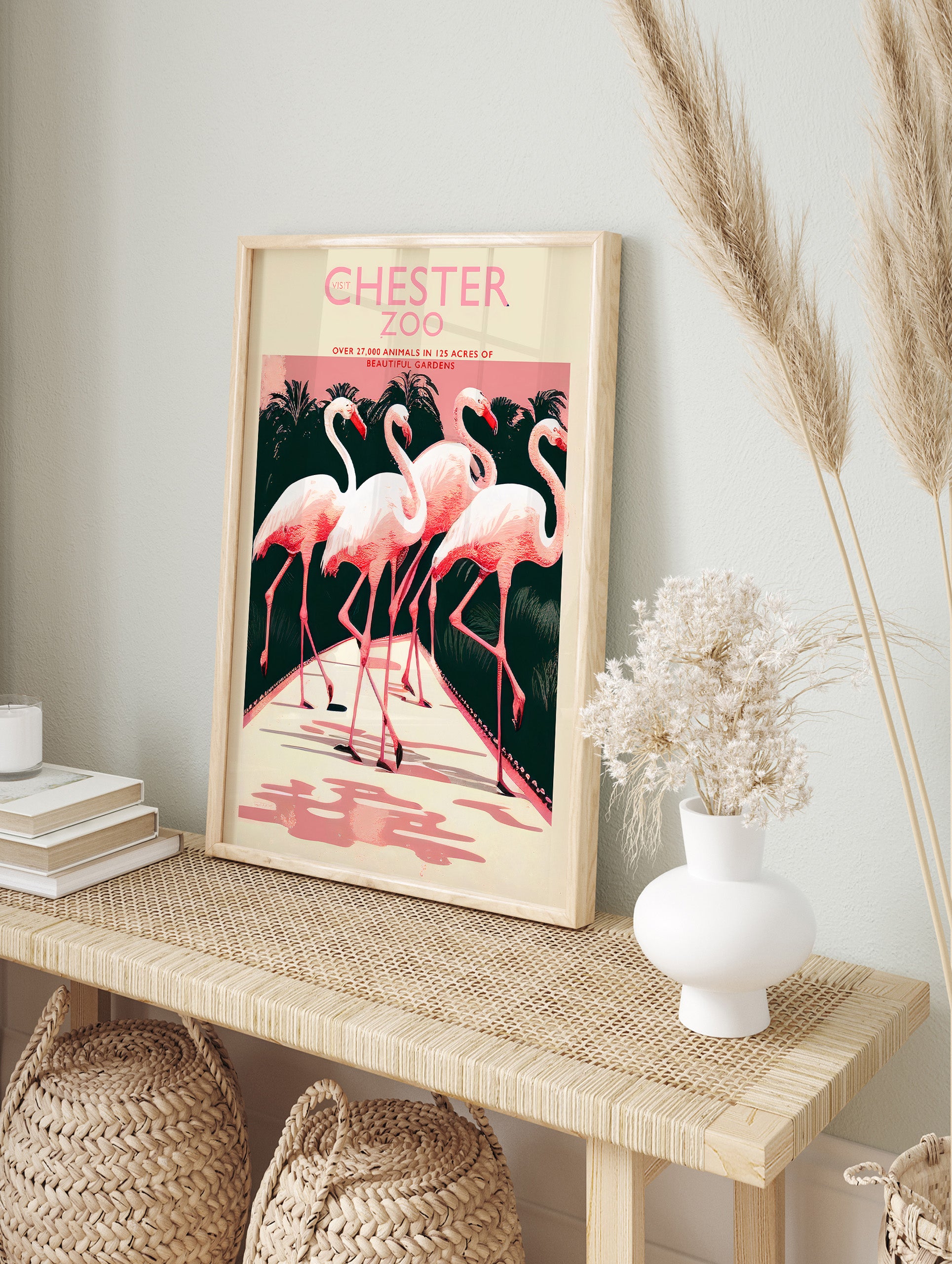 Flamingo Poster, Chester Zoo Print