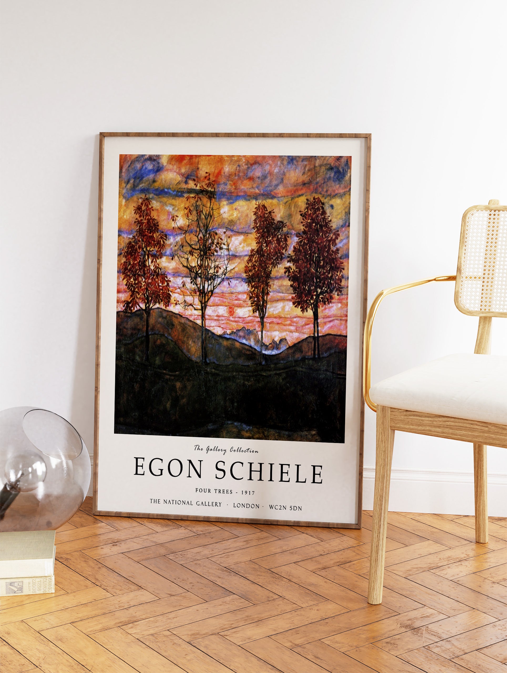 Four Trees Poster by Egon Schiele, Egon Schiele Print