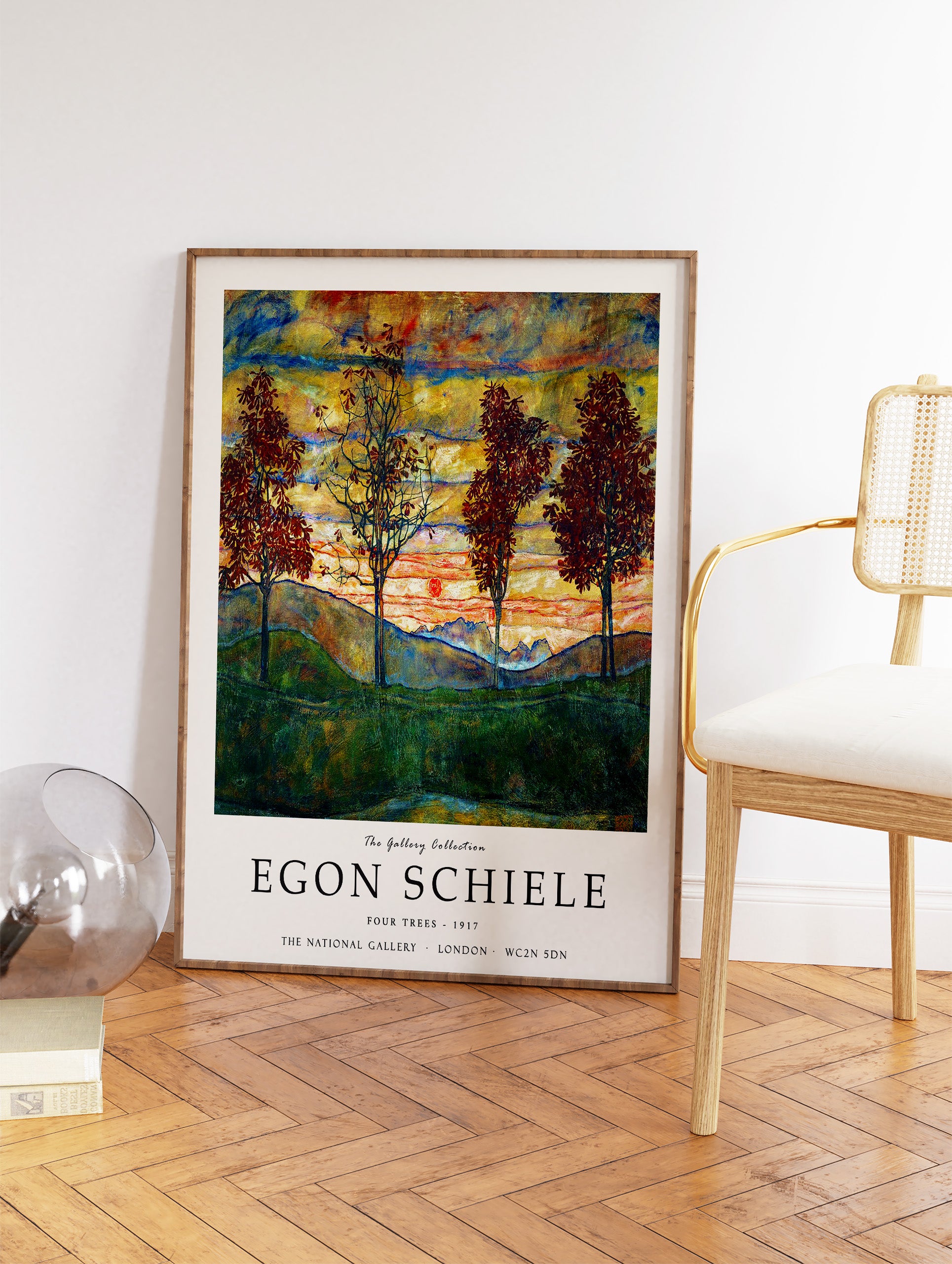 Four Trees Poster by Egon Schiele, Egon Schiele Print