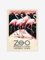 Flamingo Poster, London Zoo Print