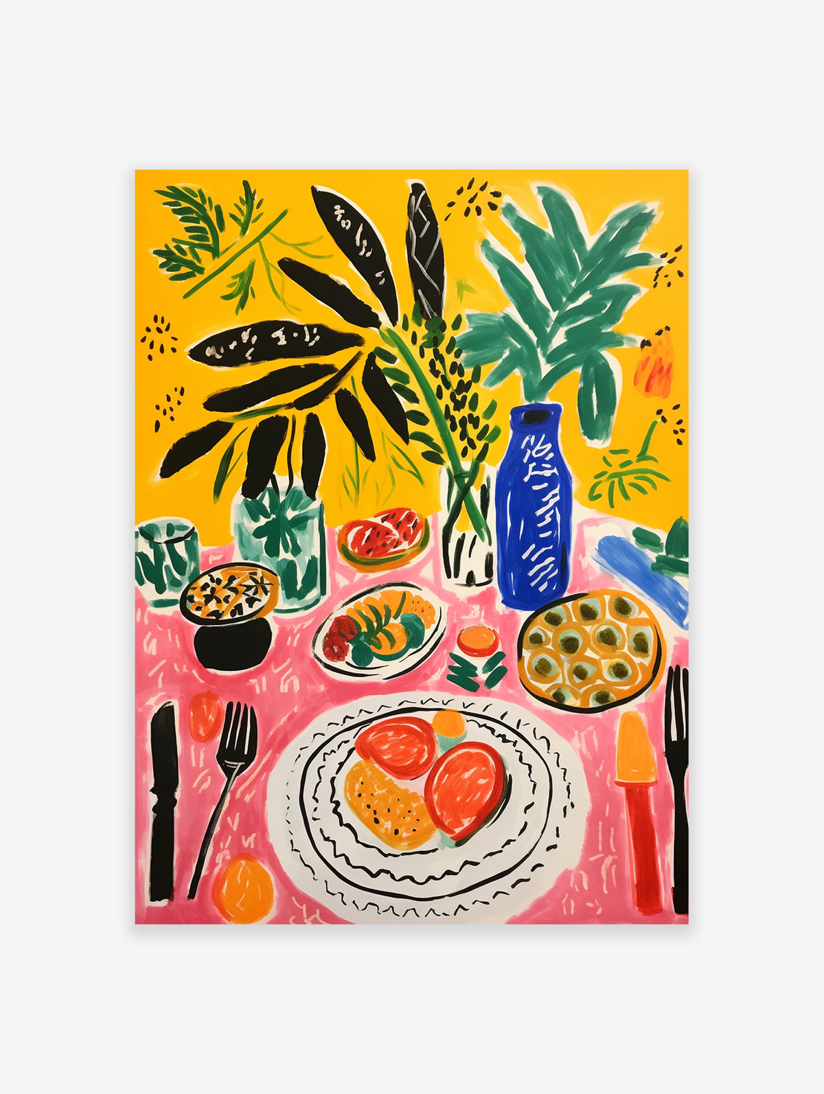 Food Table Poster, Food Print