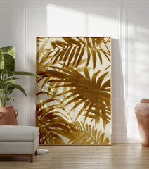 Brown botanical palm leaf illustration art print on a light background, featuring tropical foliage pattern. - Image 3