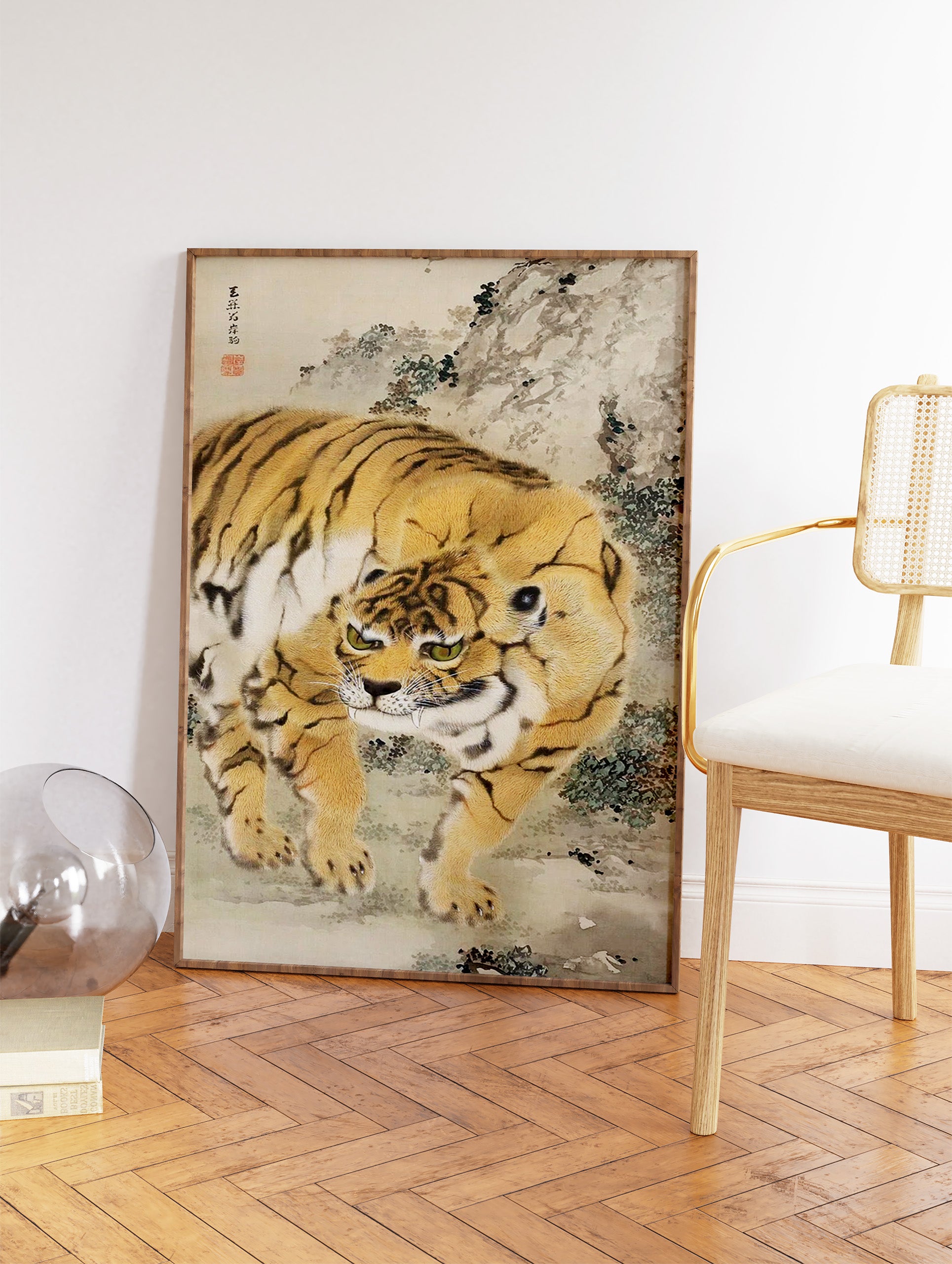 Vintage Japanese Tiger Poster, Japanese Animal Print