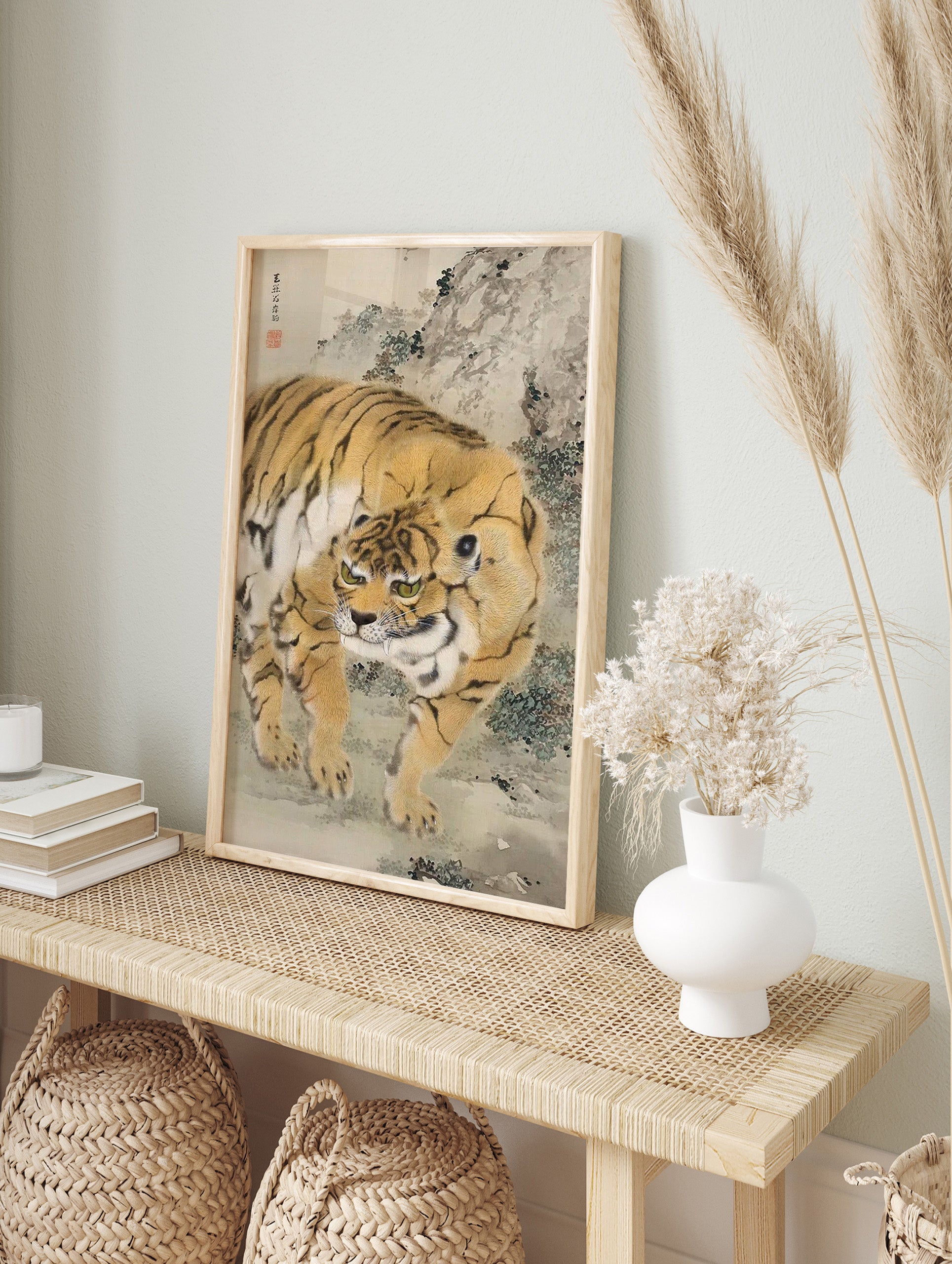 Vintage Japanese Tiger Poster, Japanese Animal Print