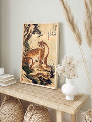 Vintage Japanese Tiger Poster, Japanese Animal Print