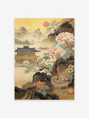 Vintage Chinese Poster, Chinese Landscape Print