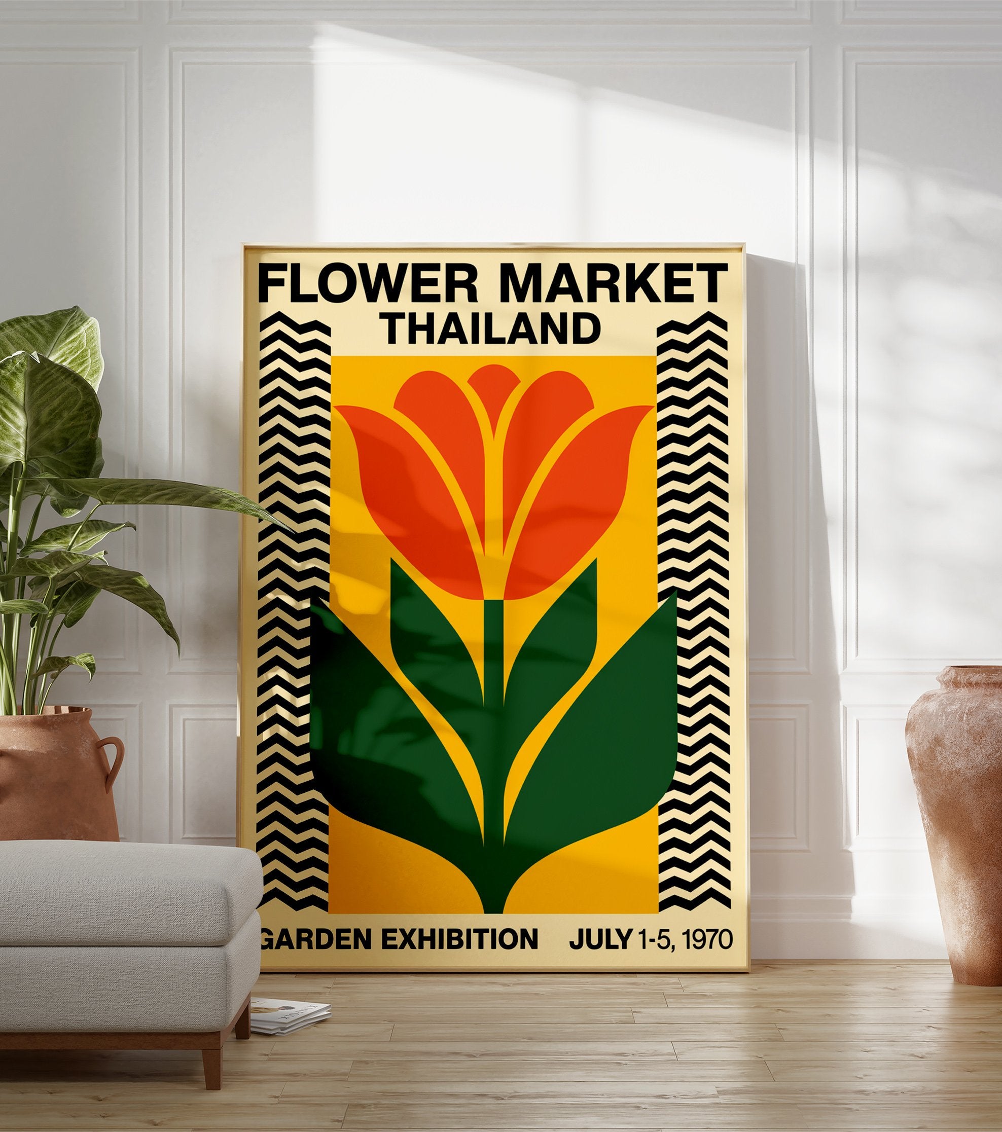Gorilla Fashion Poster in a floral shirt and sunglasses against a pink background with roses and green leaves. - Image 7
