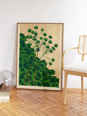 Stylized green botanical plant art print with round clustered foliage on a speckled beige background, modern illustration. - Image 2