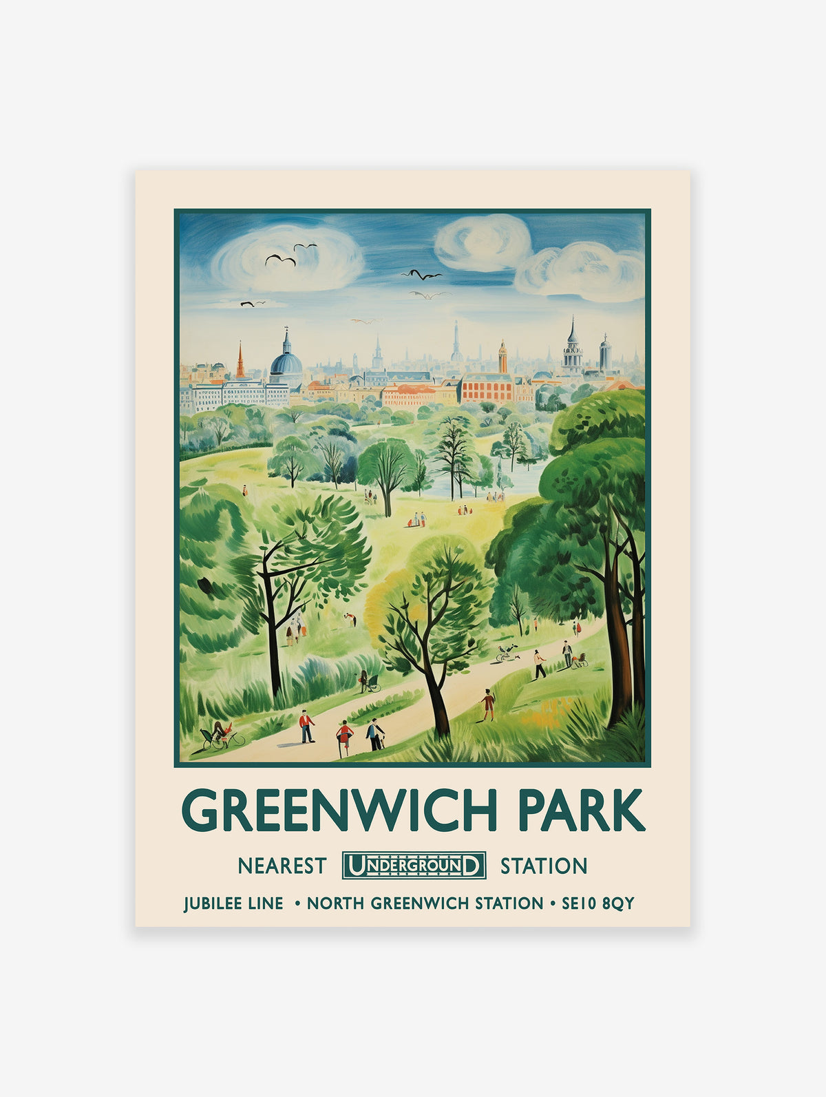 Greenwich Park Poster, Greenwich Park Print