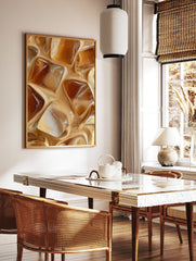 Close-up photographic print of iced coffee with milk and ice cubes swirling together, perfect for wall art. - Image 3