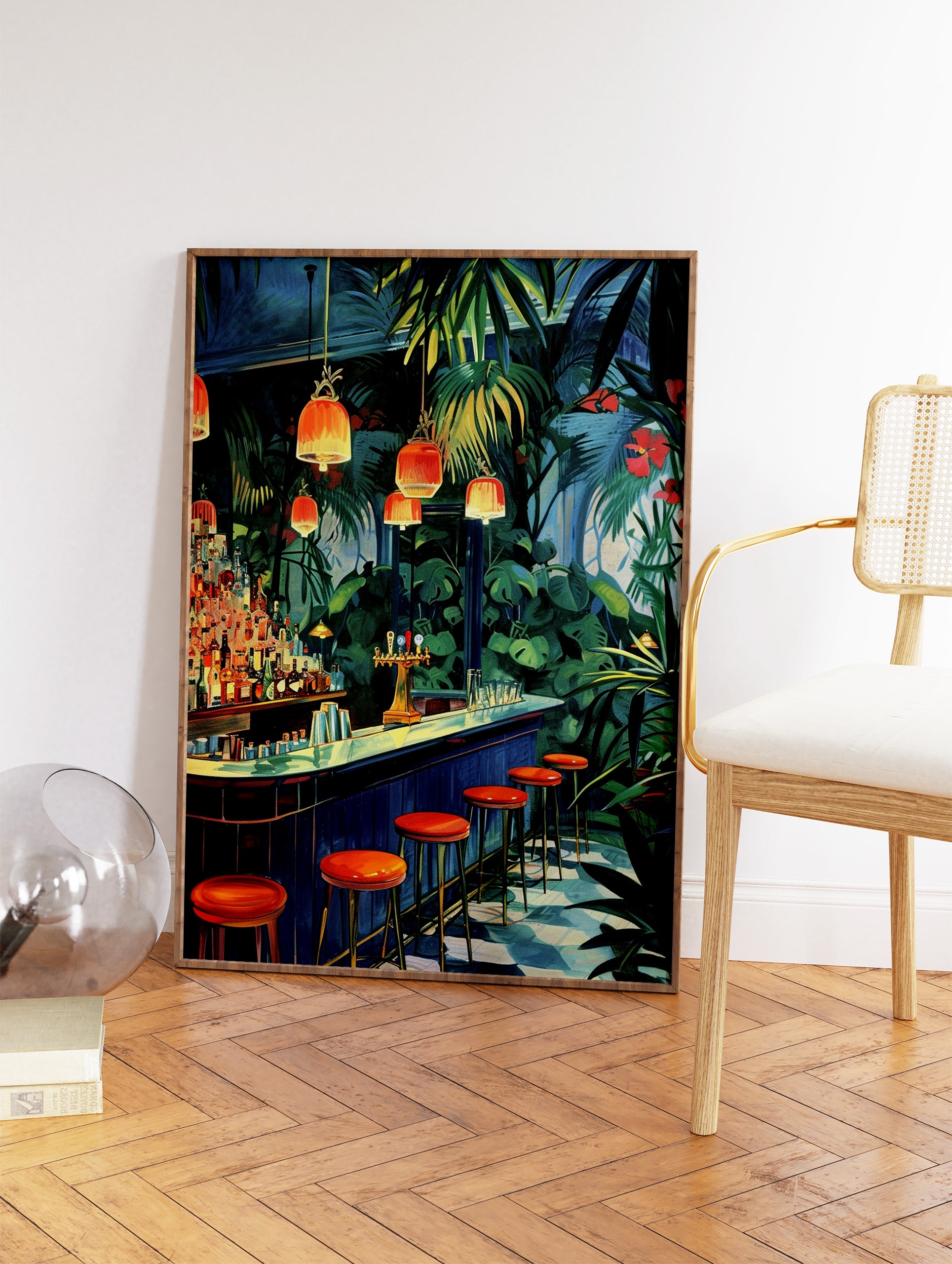 Vintage Cocktail Bar Poster, Cocktail Bar Print