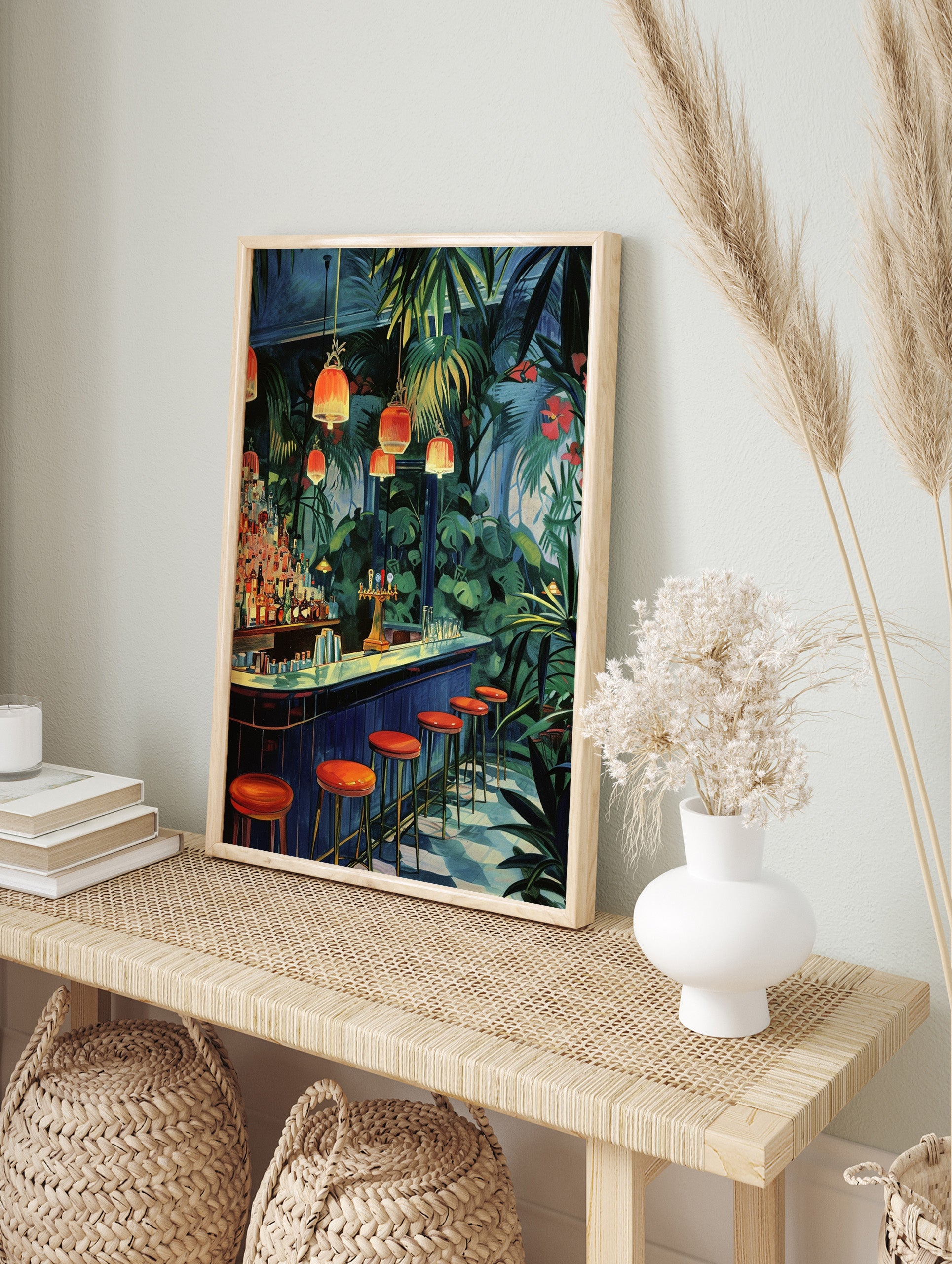 Vintage Cocktail Bar Poster, Cocktail Bar Print