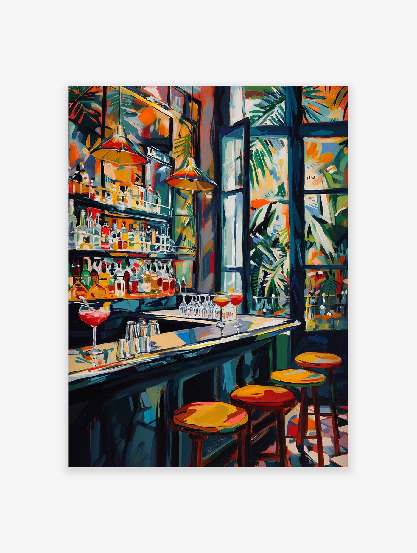 Vintage Cocktail Bar Poster, Cocktail Bar Print