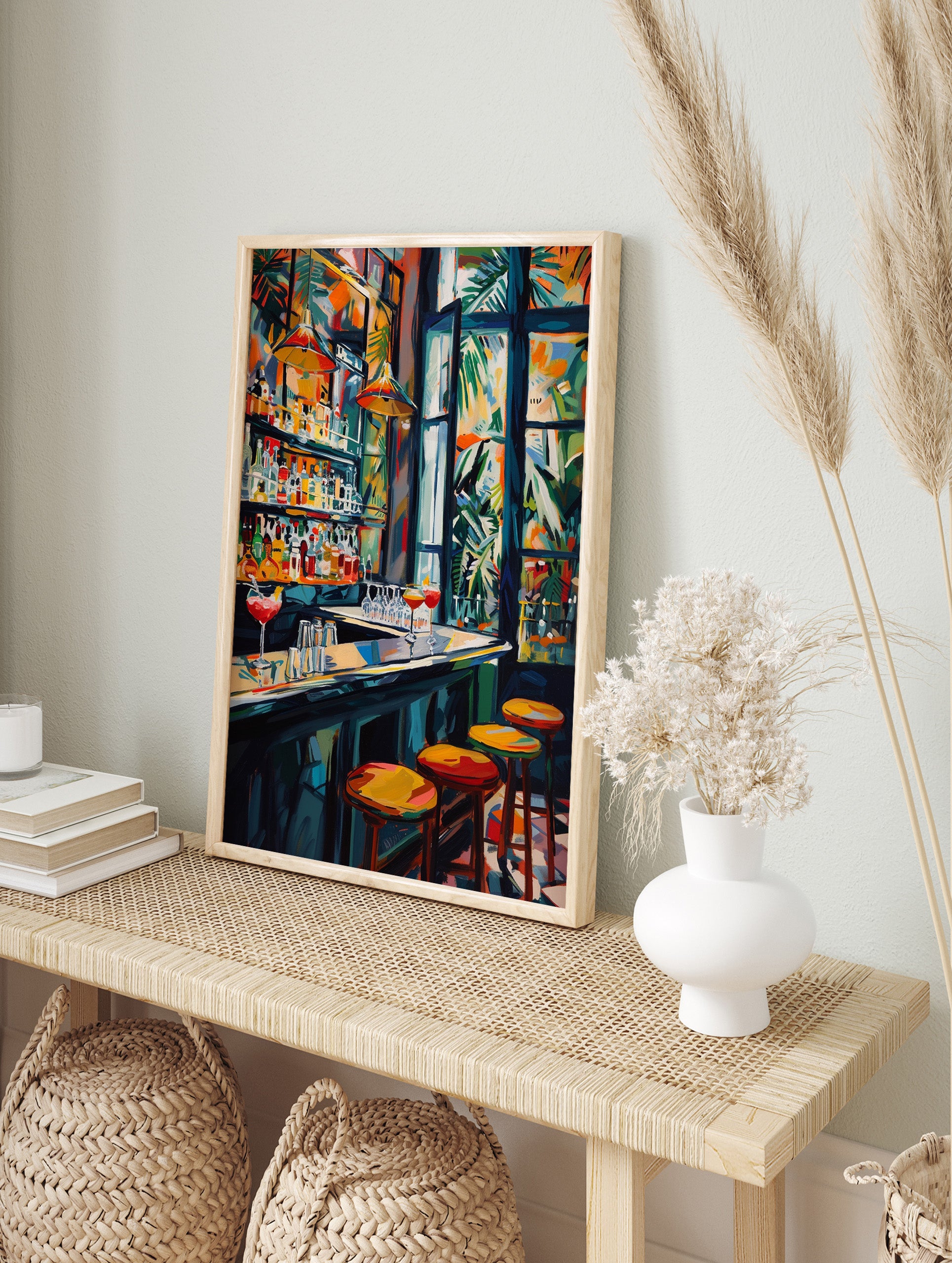 Vintage Cocktail Bar Poster, Cocktail Bar Print