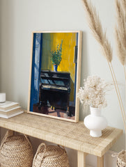 Vintage Living Room Poster, Living Room Print