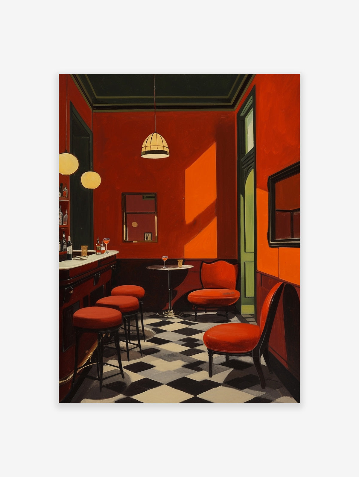 Boho Cocktail Bar Wall Poster, Cocktail Bar Print