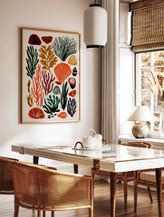 Stylized marine life poster featuring various seaweed, coral, and shell illustrations in green, orange, red, and brown colors. - Image 2