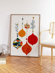 Modern abstract wall art print with multi-color decorative pods, patterns, and botanical accents on a light background. - Image 2