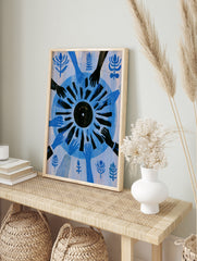 Graphic illustration of hands reaching toward a black vinyl record labelled ON RECORD on a, in an alternate framed mockup