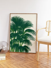 Green palm tree fronds botanical illustration art print on a light background - Image 2