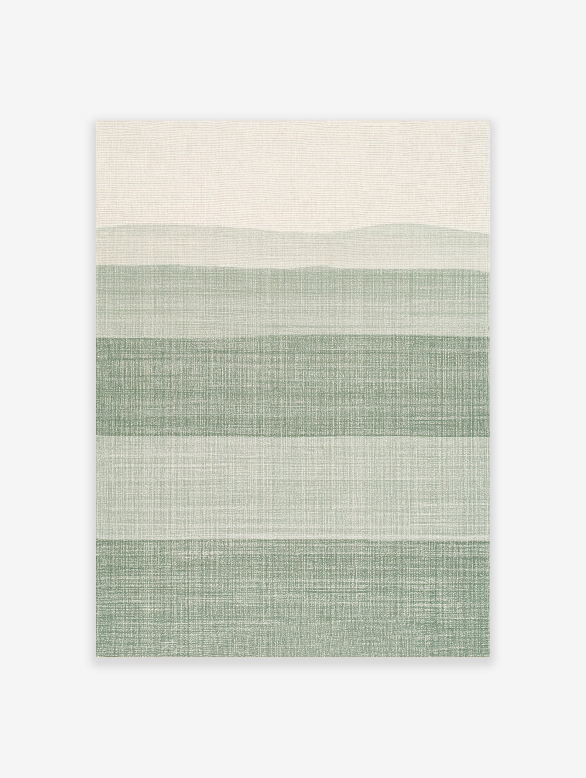 Minimalist abstract wall art print featuring horizontal stripes in sage green and off-white with a woven fabric texture