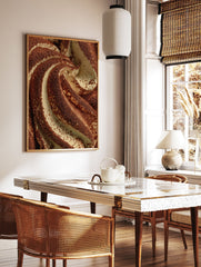 Close-up of tiramisu dessert with creamy swirls and generous cocoa powder dusting. Tiramisu wall art print. - Image 2