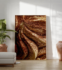 Close-up of tiramisu dessert with creamy swirls and cocoa powder dusting, a rich food photography print. - Image 3