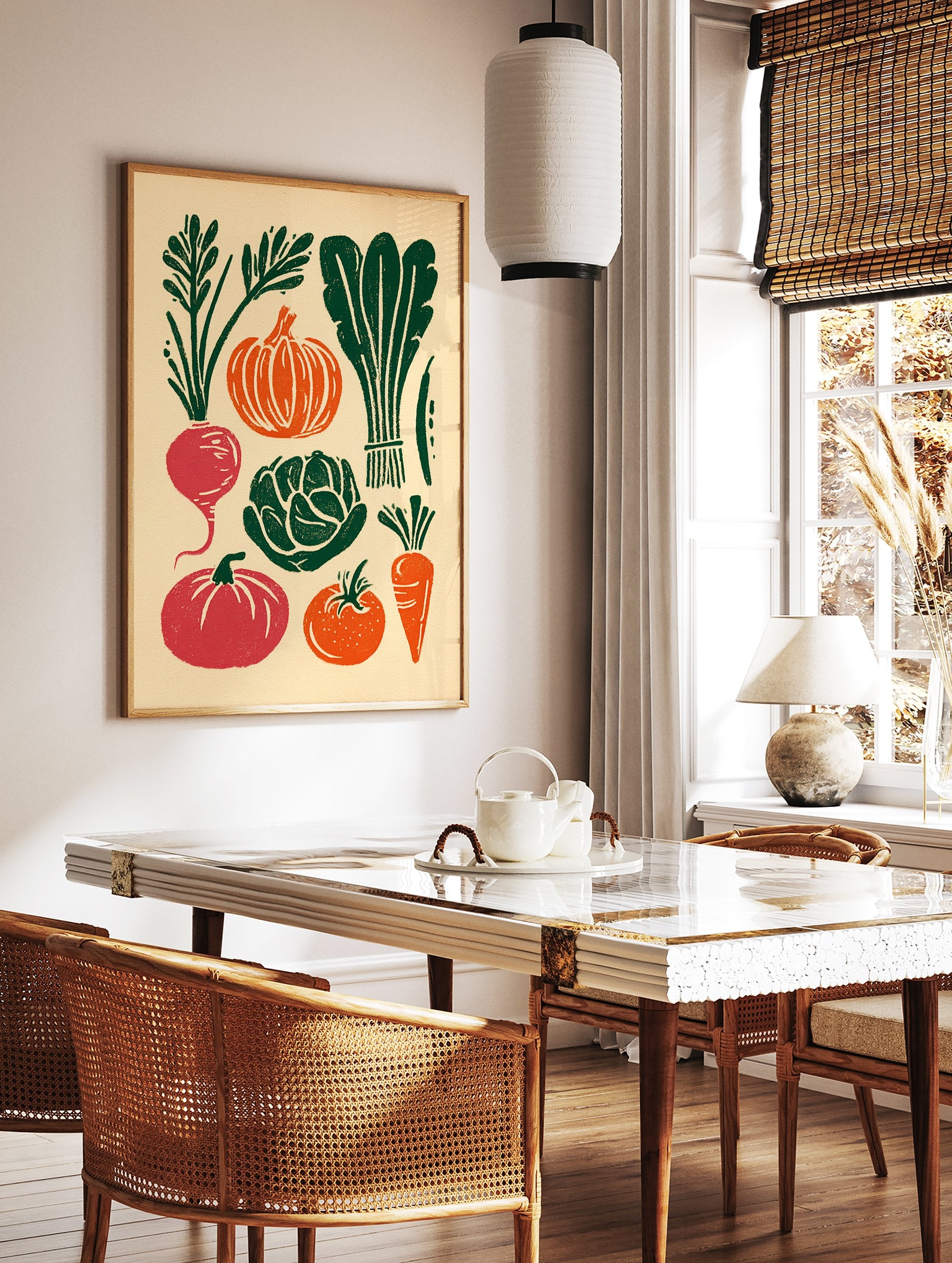 Rustic vegetable harvest poster with illustrations of radish, pumpkin, cabbage, tomato, carrot, and leafy greens. - Image 2