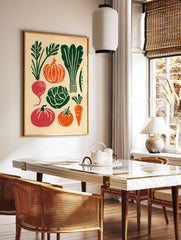 Rustic vegetable harvest poster with illustrations of radish, pumpkin, cabbage, tomato, carrot, and leafy greens. - Image 2