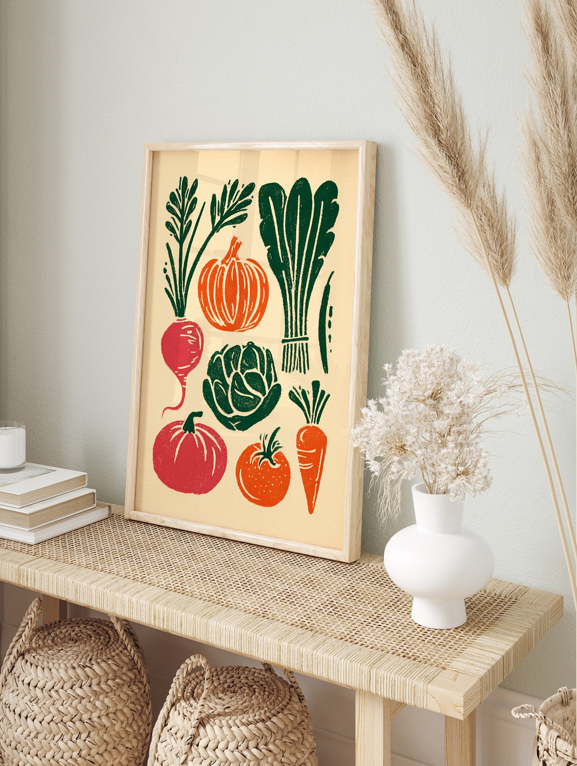 Rustic vegetable harvest poster with illustrations of radish, pumpkin, cabbage, tomato, carrot, and leafy greens. - Image 4