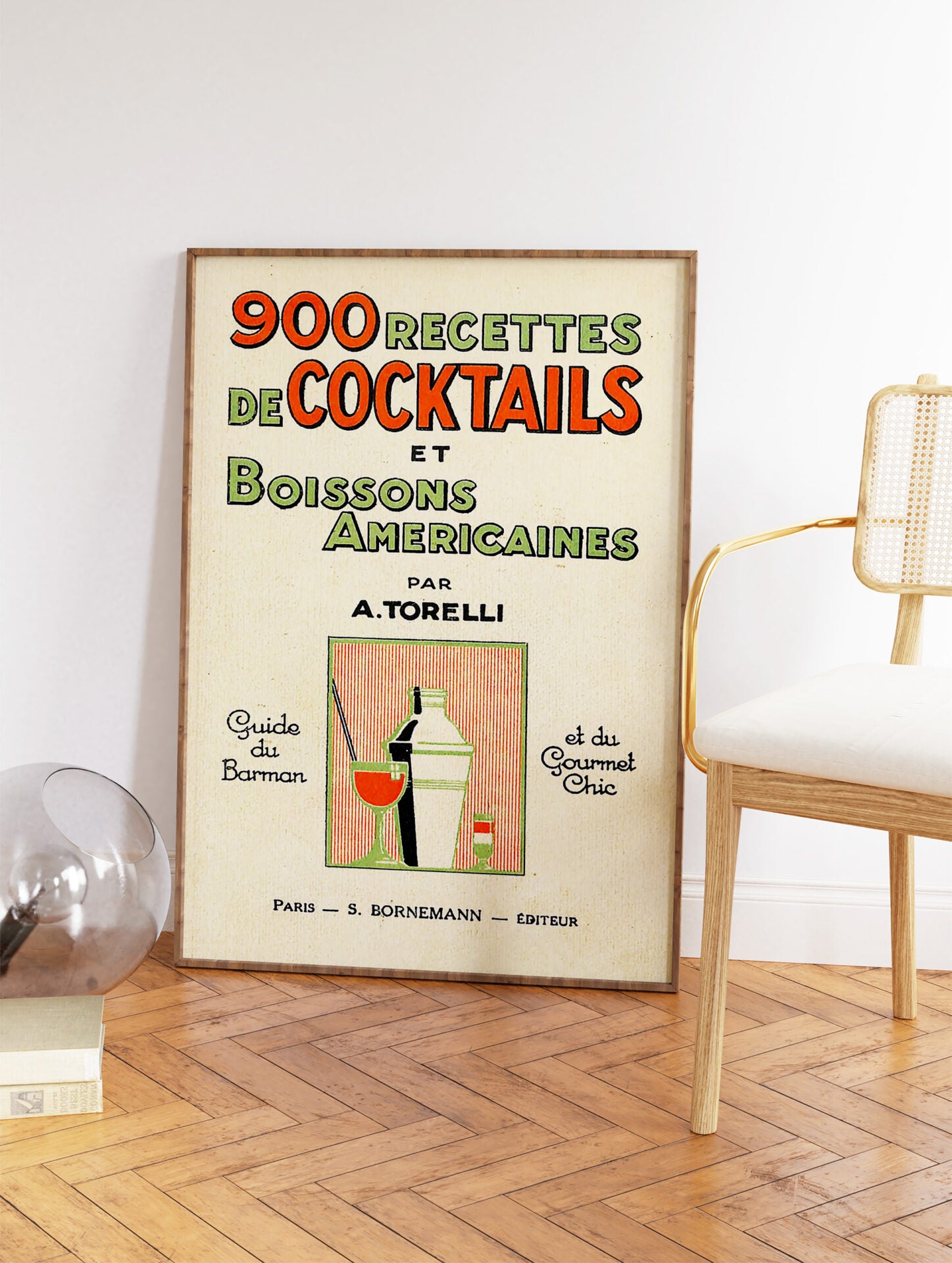 Vintage Cocktail Poster, Drinks Print