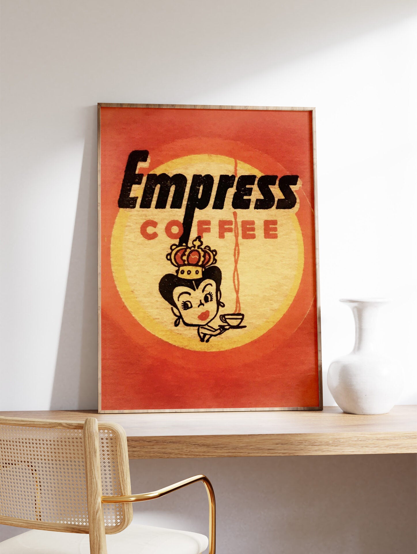 Vintage Empress Poster, Coffee Ad Print