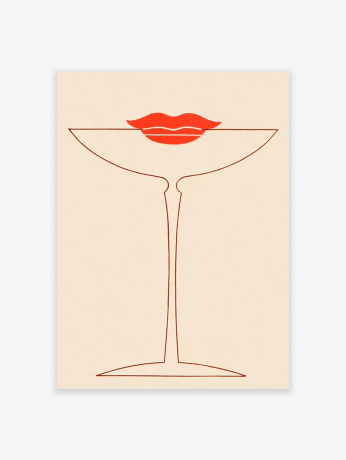 Vintage Cocktail Poster, Lip Print